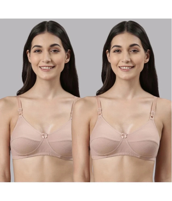 Dollar Missy Beige Cotton Non Padded Womens Everyday Bra ( Pack of 2 ) - None