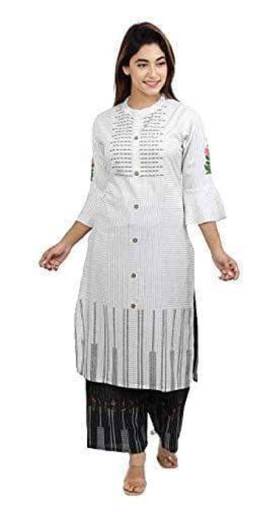 Monica Fashion Rayon Hand Work Casual Wear/Ethnic wear/Kurti Palazzo Set Calf Length Kurti Plazo Set for Women