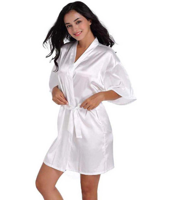 CELOSIA Satin Robes - White Single - L