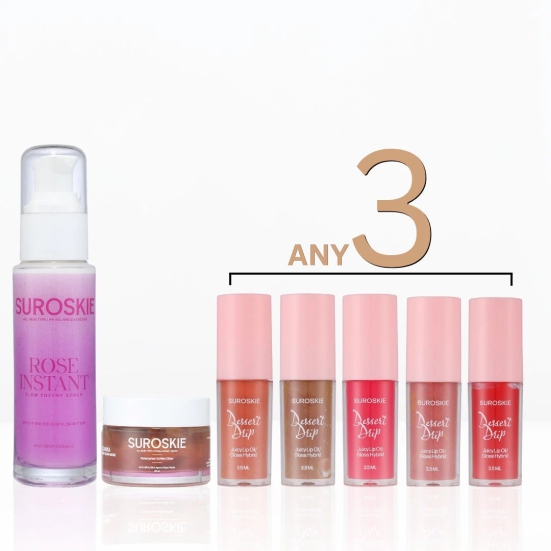 Instant facial combo + lip oil pack of 3