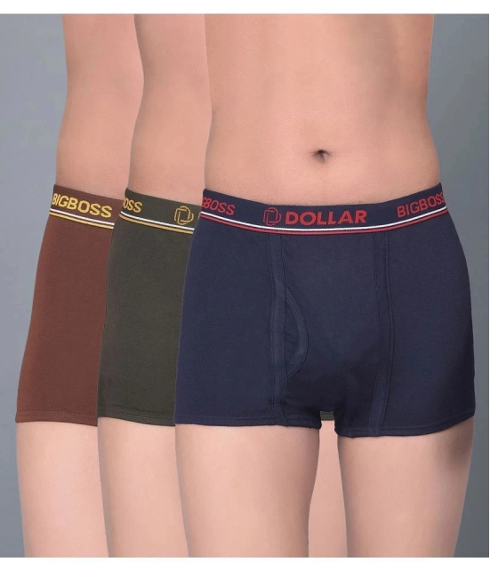 Pack of 3 Dollar Bigboss Cotton Blend Boys Trunks ( Multi Color ) MBKTR-01-MINI-PO3-CO3 - None