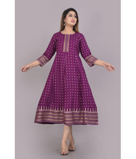 SIPET - Purple Rayon Womens Anarkali Kurti ( Pack of 1 ) - None