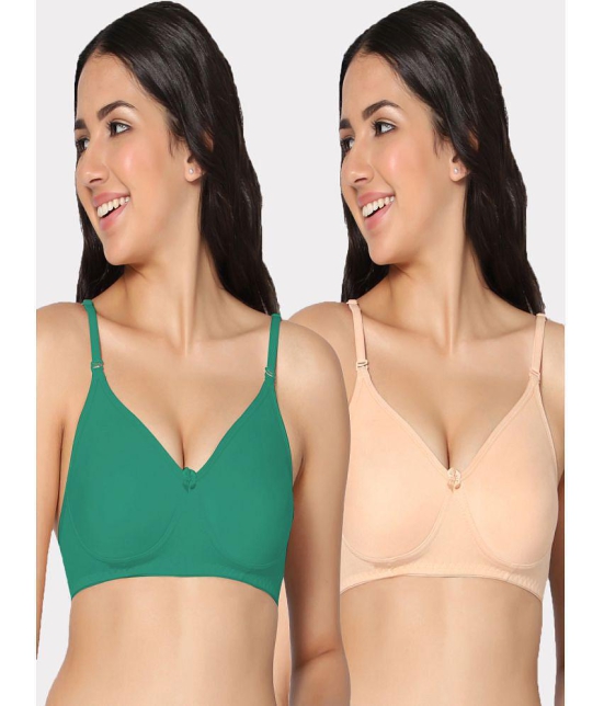 IN CARE LINGERIE - Multicolor Cotton Lightly Padded Women's Everyday Bra ( Pack of 2 ) - None