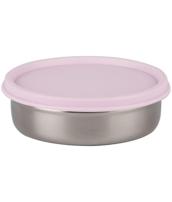 HOMETALES - SS Round Container 200 ml Stainless Steel Lunch Box 2 - Container ( Pack of 1 )