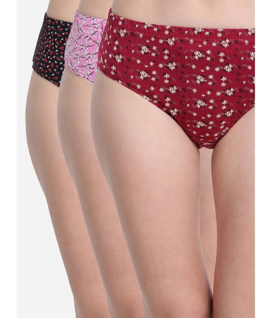 VStar - Multi Color Cotton Printed Women's Briefs ( Pack of 3 ) - None