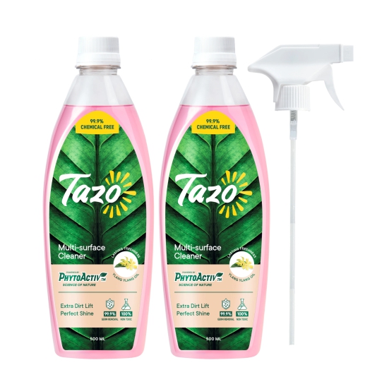 Tazo Chemical-Free Multi-Surface Cleaner with Ylang Ylang, 500 ml - Pack of 2