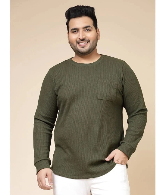 Rigo Cotton Slim Fit Self Design Full Sleeves Mens T-Shirt - Olive ( Pack of 1 ) - None