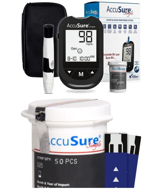 ACCUSURE - with 50 Strip Simple Glucometer