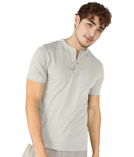 Radprix Cotton Regular Fit Solid Half Sleeves Mens T-Shirt - Grey ( Pack of 1 ) - None