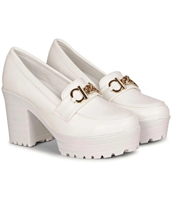 Saheb White Women's Slip On Heels - None