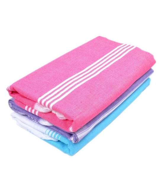 Sathiyas - Multicolor Cotton Striped Bath Towel (Pack of 3)