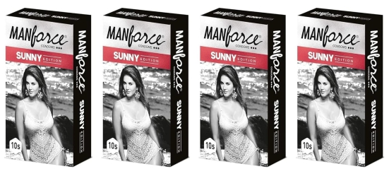 Manforce Extra Dotted SUNNY EDITION Flavoured Condom Packs Of 4  X 10 pieces