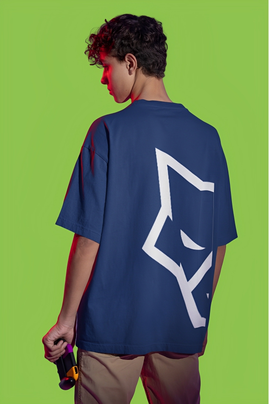 Upgrade Your Wardrobe with the Bwolves Blue Oversized Tee-XXL