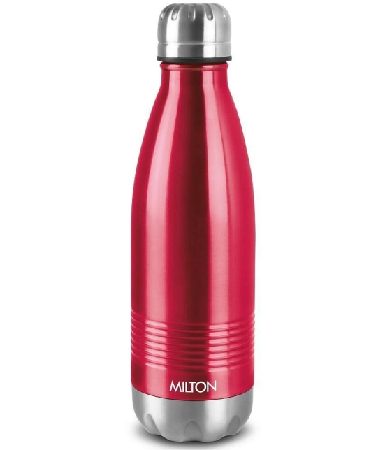 Milton Duo DLX 750 Thermosteel 24 Hours Hot and Cold Water Bottle, 700 ml, Maroon | Leak Proof | Office Bottle | Gym | Home | Kitchen | Hiking | Trekking | Travel Bottle - Maroon