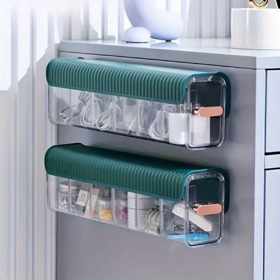 Gridline Storage Box with Dividers-Green