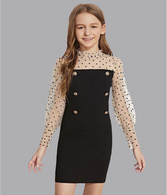 Addyvero - Black Cotton Blend Girls Bodycon Dress ( Pack of 1 ) - None