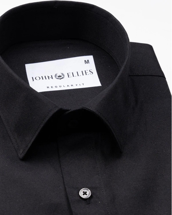 Renato Privilege Black Plain Oxford Cotton Shirt-39 / S