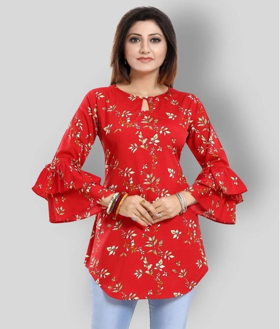 Meher Impex - Red Crepe Womens A-line Kurti ( Pack of 1 ) - S