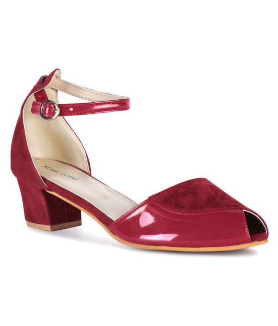 MARC LOIRE - Maroon Women's Sandal Heels - None