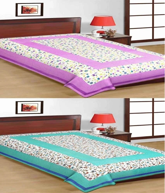 UniqChoice Rajasthani Traditional Printed 2 Single Bed Sheet Combo