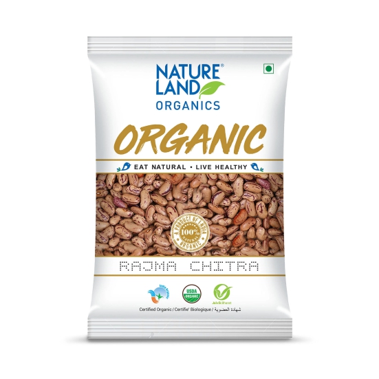 Natureland Organics Rajma Chitra, 500 gm Each - Pack of 3