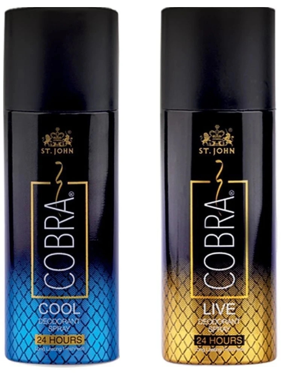 St. John Cobra Live & Cool Deo 50ml Each, Cobra Deodorant Spray for Men 50 ml ( Pack of 2 )