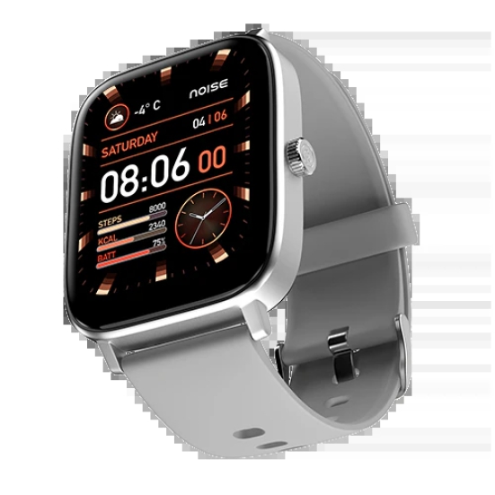 Noise Colorfit Icon 2 - 1.8'' Display with Bluetooth Calling, AI Voice Assistant Smartwatch Silver Grey