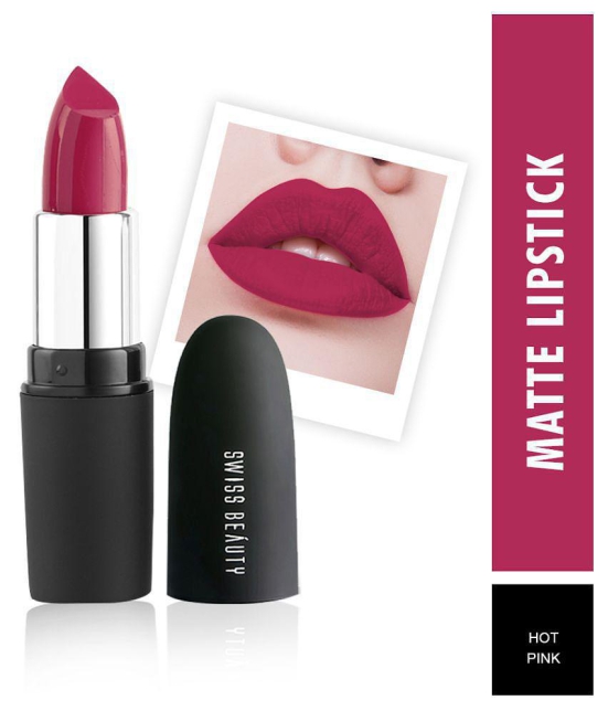 Swiss Beauty Matte Lipstick (Hot Pink), 3.8gm