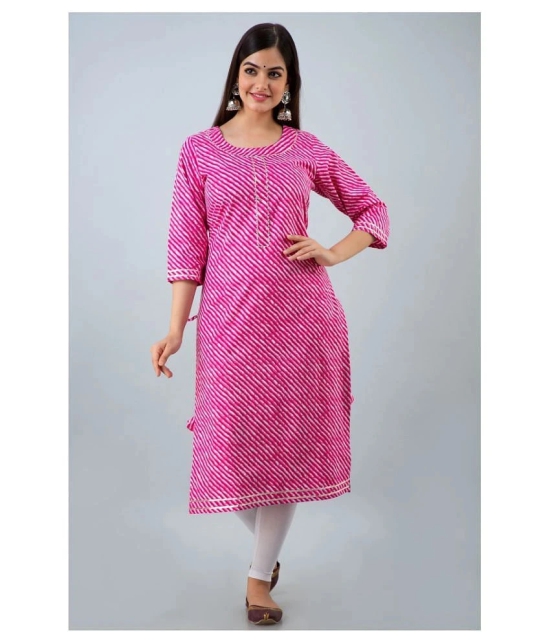 Lee Moda - Multicolor Cotton Womens Straight Kurti ( Pack of 1 ) - L