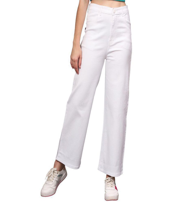 AngelFab - White Denim Flared Women''s Jeans ( Pack of 1 ) - None