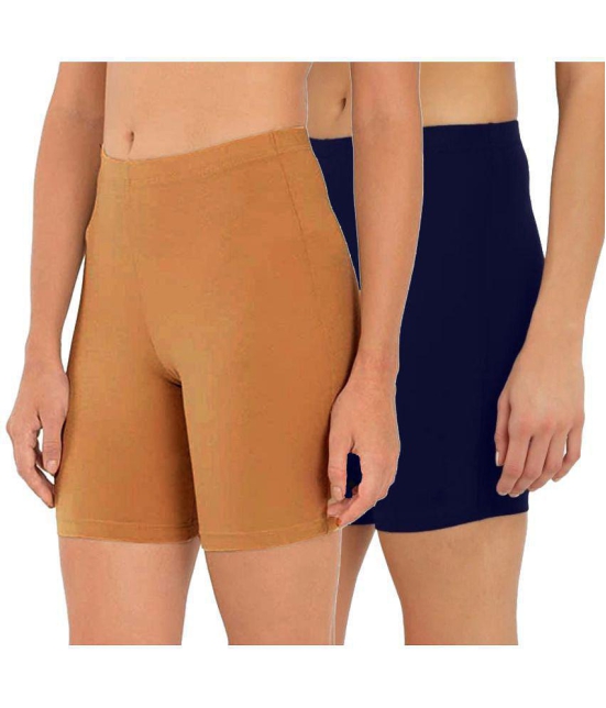 Outflits Multi Cotton Solid Shorts - Pack of 2 - XXL