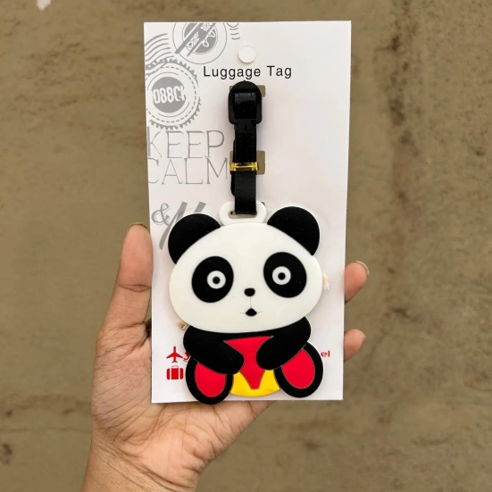 Cute Cartoon Silicon Luggage Tag - Pack of 1-Red panda