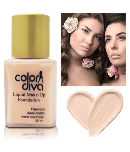 Color Diva Liquid Make-Up Foundation Flawless Semi-Matte, Ivory 103, 30ml