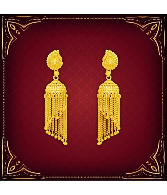 LUV FASHION Golden Drop Earrings ( Pack of 1 ) - Golden