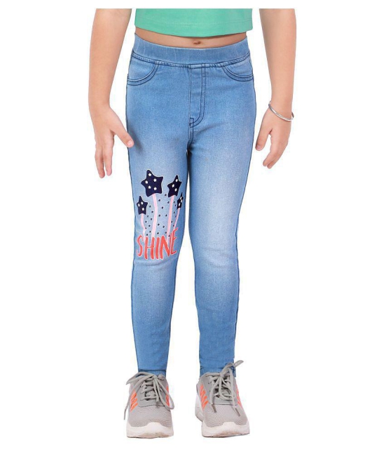 Naughty Ninos - Denim Blue Denim Girls Leggings ( Pack of 1 ) - None