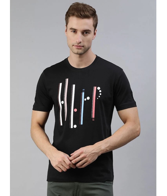 Huetrap - Black Cotton Blend Regular Fit Men's T-Shirt ( Pack of 1 ) - None