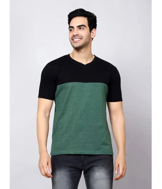 Diaz - Olive Green Cotton Blend Regular Fit Mens T-Shirt ( Pack of 1 ) - None