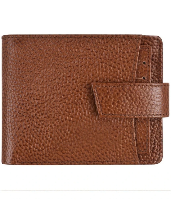 GEEO Mud Brown Leather Mens Two Fold Wallet ( Pack of 1 ) - Mud Brown