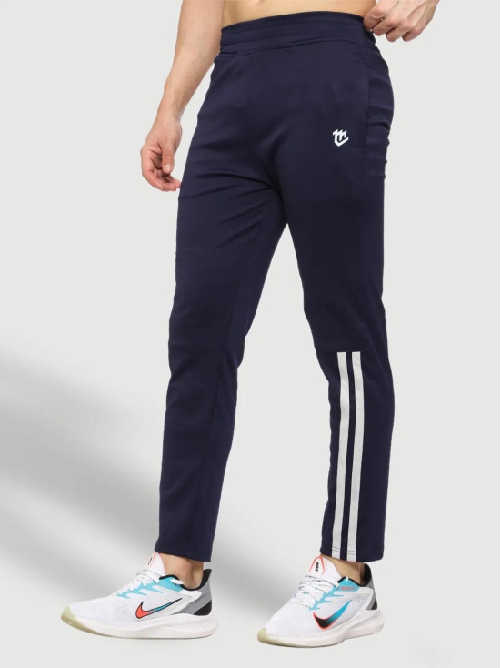 Rapid Dry Blue Striped Track Pant for Men-Navy Blue / 7XL