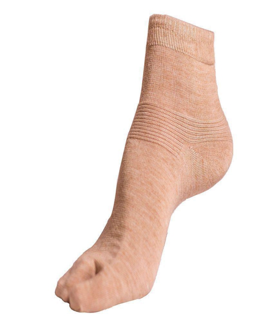 Texlon - Beige Woollen Women's Thumb Socks ( Pack of 3 )