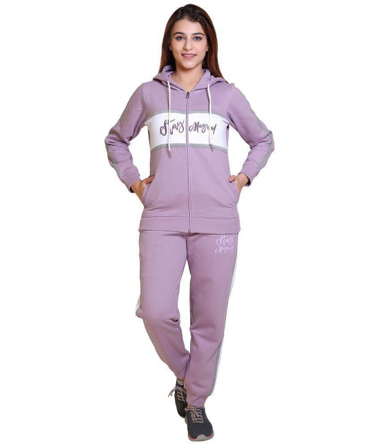 Wild West Purple Fleece Self Design Tracksuit - Pack of 1 - None