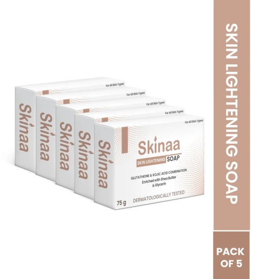 Skinaa Skin Lightening Soap with Glutathione & Kojic Acid for Lighten Skin, Reduce Dark Spot Pack-3