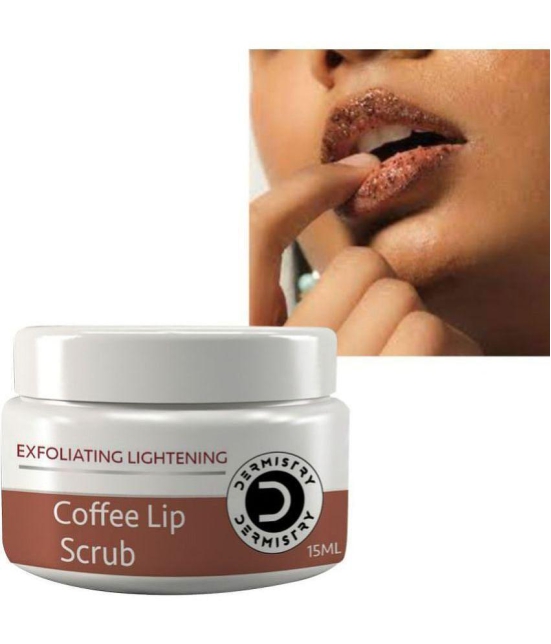 Dermistry Exfoliating Lightening Brightening Coffee Sugar Lip Care Scrub Olive & Coconut Oil Exfoliator Smoothens Damaged Dark Dry Dull Chapped Cracked Pigmented Lips Pigmentation Removal Un