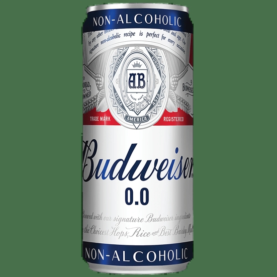 Budweiser 0.0 Non-Alcoholic Beer, 330 Ml Can