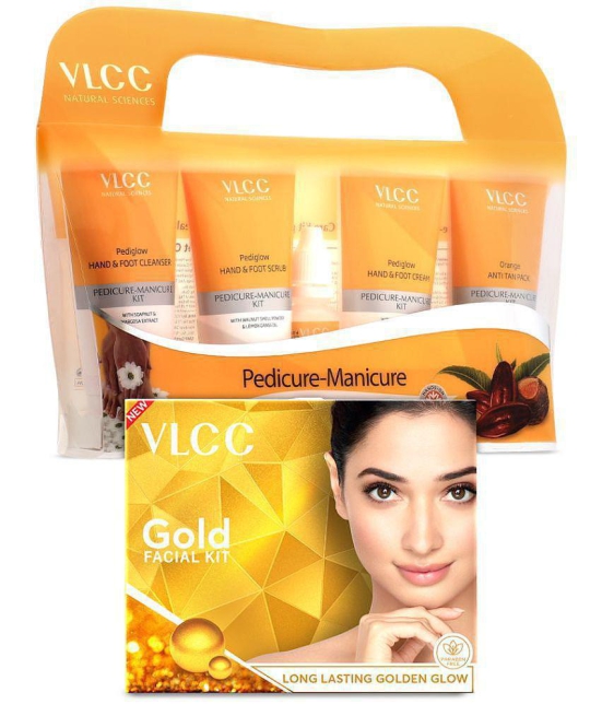 VLCC Manicure Pedicure kit 210 g & Gold Facial Kit 60 g (Pack of 2)