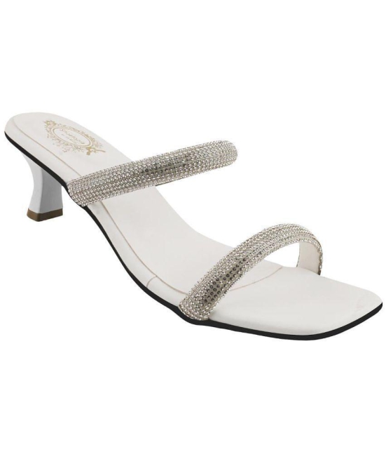 Shoetopia White Womens Sandal Heels - None