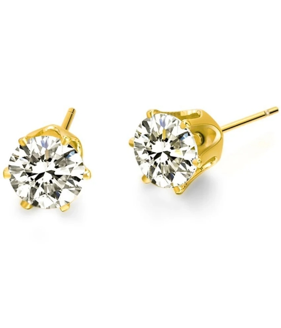 VIVASTRI Golden Stud Earrings ( Pack of 1 ) - Golden