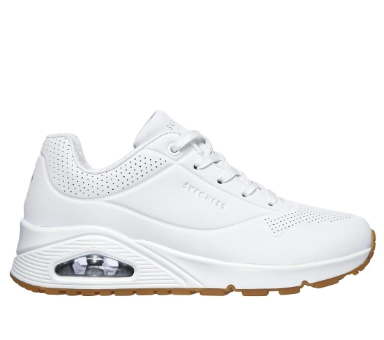 Skechers White Women Uno - Stand On Air Lace Up Sneakers