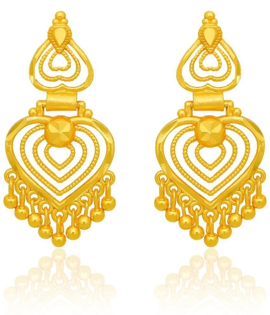 LUV FASHION Golden Jhumki Earrings ( Pack of 1 ) - Golden