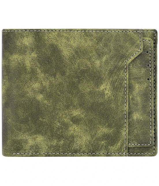 GEEO - Green Faux Leather Mens Two Fold Wallet ( Pack of 1 ) - Green